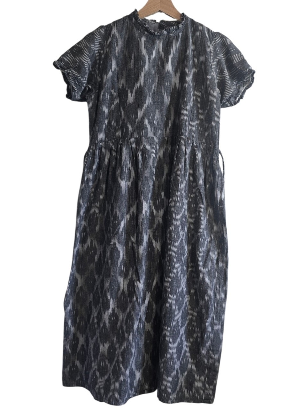 EMMA Gray Midi Dress Short Sleeve Breastfeeding Zipper Opening Maternity